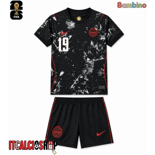 Canada Alphonso Davies #19 Seconda Maglia Bambino Mondiali 2026 Manica Corta (+ Pantaloni corti)
